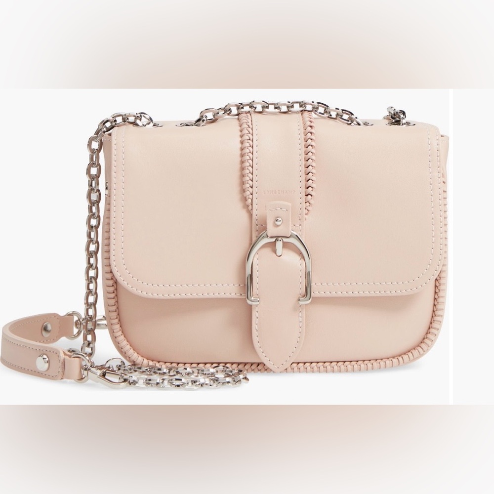 Longchamp Amazone Pale Pink Leather Crossbody Bag Authentic With Tags